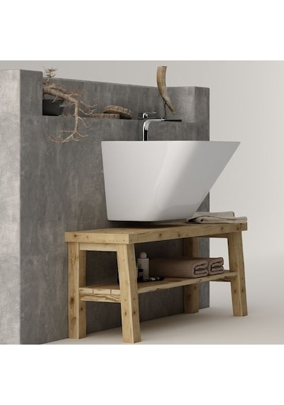 Lucco Moena 55 CM Yarım Monoblok Lavabo Beyaz