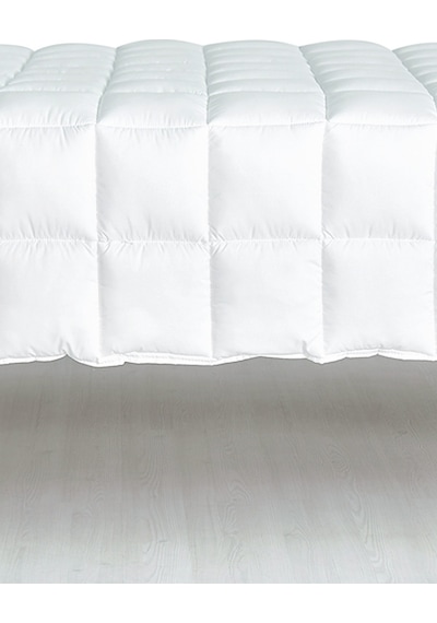 Yorgan Çift Kişilik Microfiber Dolgun Kare Desenli 195 x 215 CM Beyaz