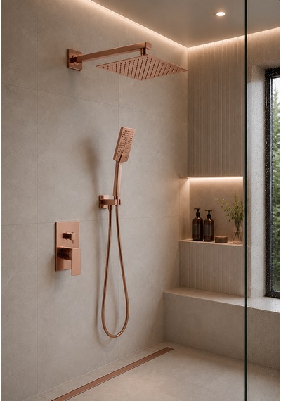 Modern Ankastre Duş Seti Rose Gold
