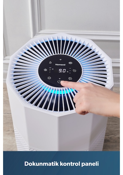 Homend 9012H Wi-Fi Destekli UV-C ve İyonizerli Akıllı Hava Temizleme Makinesi