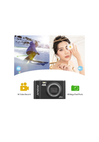Hallow Andoer D12967P 48 MP 4K 2.88" Taşınabilir Dijital Kamera