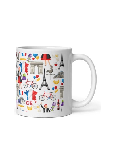 Fransa Kupa Bardak 2 Adet Seyahat Hatıra France Mug