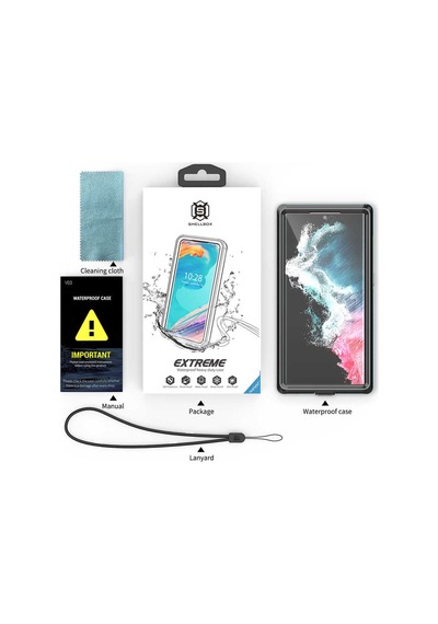 Samsung Galaxy Uyumlu S22 Ultra Kılıf 360 Su Geçirmez 1-1 Silikon Kapak