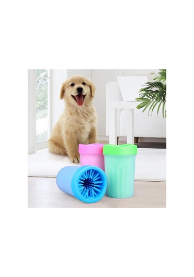Silikon Jel Fırçalı Kedi Köpek Pati Ayak Yıkama Kovası, Çok Renkli
