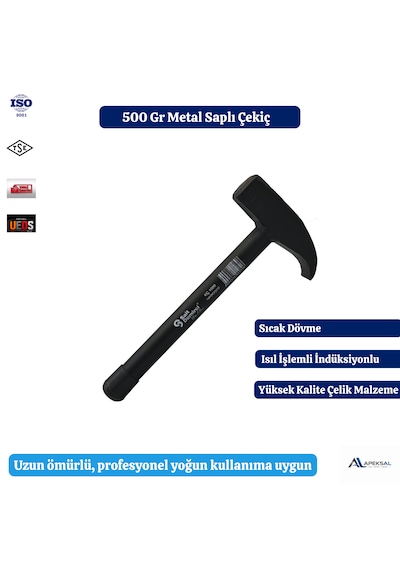 Metal Saplı Kamyoncu Tipi Çekiç 500 Gr Dövme Çelik Eğri Uçlu Profesyonel