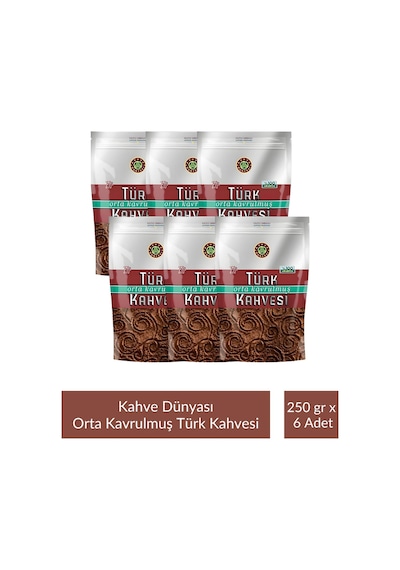 Kahve Dünyası Zıpper Türk Kahvesi Orta Kavrulmuş 250 Gr X 6 Adet Türk Kahvesi