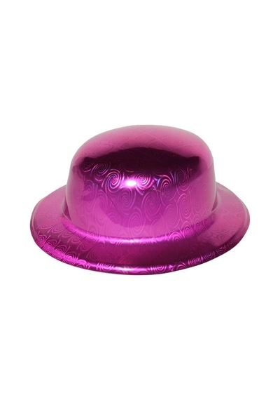 Mey İthalat Pembe Renk Hologramlı Plastik Yuvarlak Melon 27x24 Cm