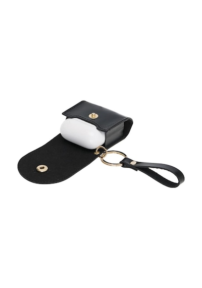 Apple Uyumlu AirPods 2.nesil Deri Kılıf Mai Snap Rst1 Siyah