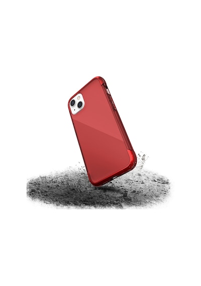 Apple Uyumlu iPhone 13 Kılıf Raptic Air Serisi Airbag Tasarımlı Metal Köşelikli Şeffaf Kapak Kırmızı