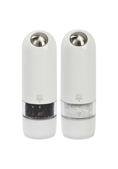 Peugeot Alaska Pilli Karabiber ve Tuz Değirmen Seti 16 CM Beyaz