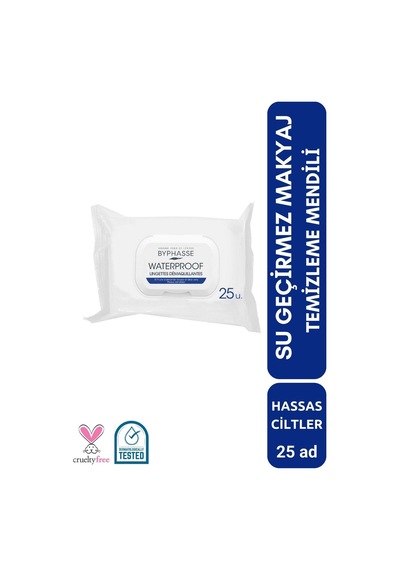 Byphasse Waterproof Makyaj Temizleme Mendili Hassas Ciltler 25'li
