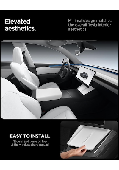 Tesla Model Y Juniper 2026-2025 Kablosuz Şarj Pedi Koruyucu Kaplama To261jh White - Acp10032 Diğer