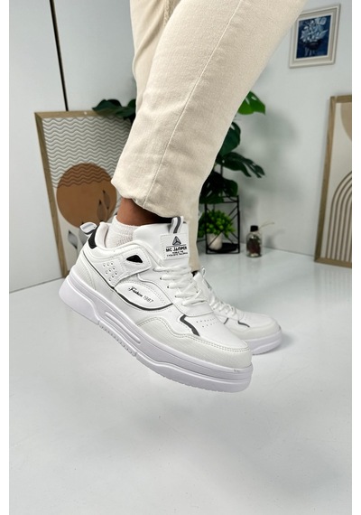 Günlük Erkek Sneaker Bağcıklı Kalın Desenli Tabanlı Oval Burunlu Bilek Destekli Spor Ayakkabı 2282 Beyaz Günlük Erkek Sneaker Bağcıklı Kalın Desenli Tabanlı Oval Burunlu Bilek Destekli Spor Ayakkabı 2282 Beyaz
