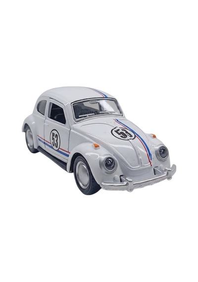 1:36 Ölçek Metal Vosvos Çek Bırak Araba Kapıları Açılan Oyuncak 1967 Volkswagen Beetle - Beyaz