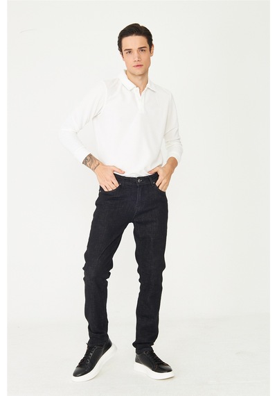 Siyah Premium Denim Erkek Jean Pantolon Siyah