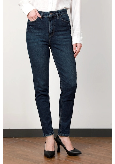 Giysa Kadın Lyc Yüksek Bel Skinny Jean Koyu Mavi