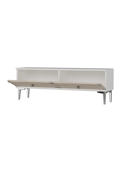 Tsa1297bts Alfa Tv Sehpası Beyaz-traverten-silver 120cm
