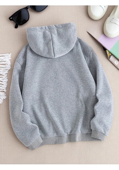 Uyguntarz Unisex Thousand Baskılı Oversize Sweatshirt Gri