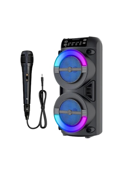 Hubrendy Tekno Led Işıklı Kablosuz Bluetooth Hoparlör Usb Tf Kart Destekli