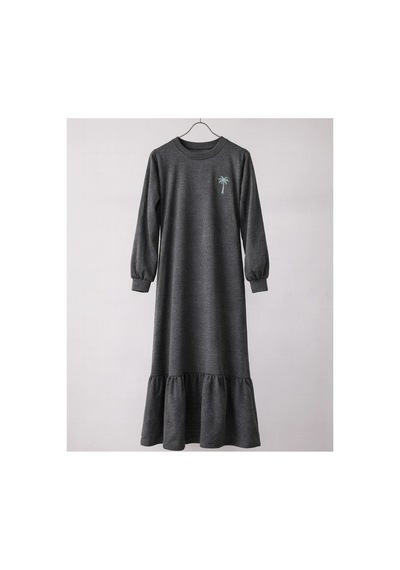 Angel&co. Girls Clothing Kız Çocuk Gri Uzun Kollu Maksi Tesettür Penye Elbise Gri - 842728793 Gri