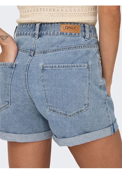 Only Onlvega Hw Mom Dnm Shorts Noos Kadın Mavi Denim Şort - 15230571