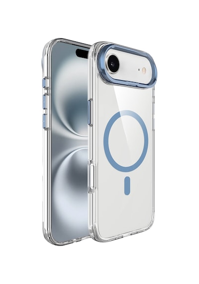 Apple Uyumlu iPhone 17 Air Kılıf M-safe Şarj Özellikli Airbagli Kamera Standlı Zore Azor Kapak - Lacivert Lacivert