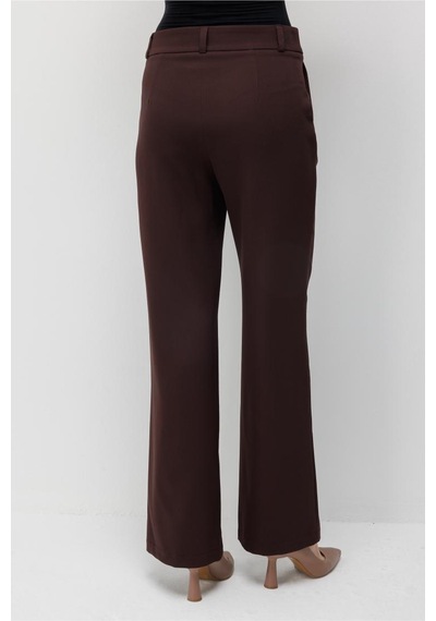 Mizalle Basic Double Klasik Kahve Pantolon Kahverengi