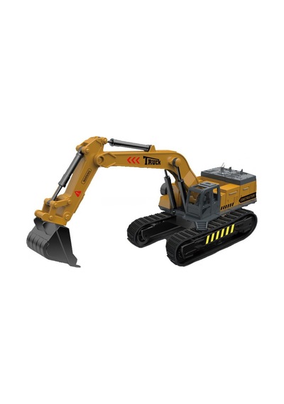 Metal Başlıklı Oyuncak Ekskavatör - Hareketli Kepçe İş Makinesi 26 Cm
