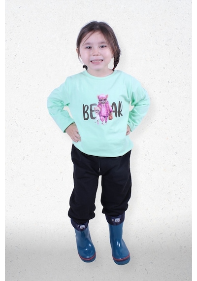 Fyk Kids Kız Çocuk Alt-üst Uzun Kollu Takım Yeşil
