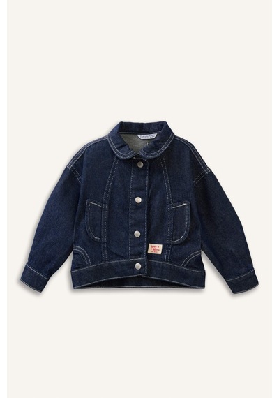 Defacto Polo Yaka Ceket Kız Bebek H2666a526smnm34 Mavi-nm34