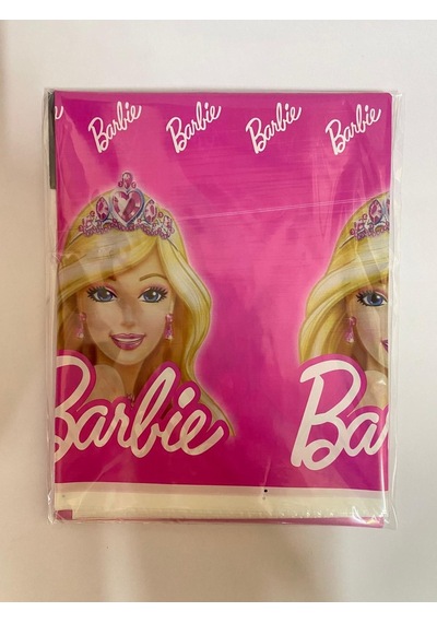 Özel Üretim Sofra Sürpriz Sunum Barbie Plastik Masa Örtüsü 120 180 Cm Çok Renkli