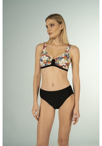 Estiva Desenli Luplu Toparlayıcı Bikini Takımı - Çiçek
