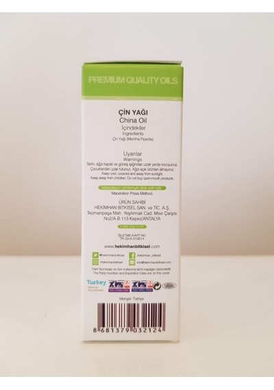 Hekimhan Bitkisel Çin Yağı 20 ML