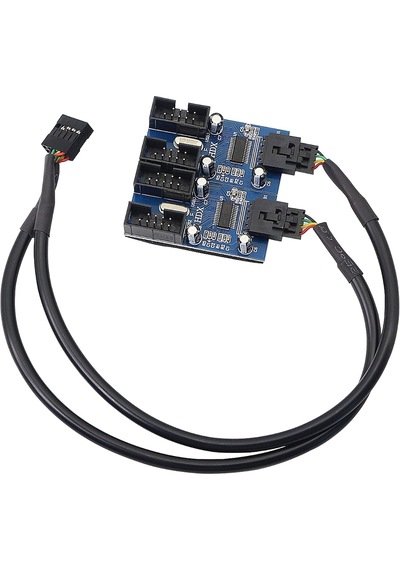 Alfais 6072 Anakart İç Usb Hub 9 Pin Header 1x4 Çoğaltıcı Port Genişletici Panel Rgb Dişi
