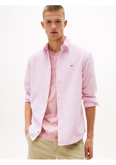 Tommy Hilfiger Tjm Reg Oxford Shırt Ext Erkek Pembe Gömlek - Dm0dm21298