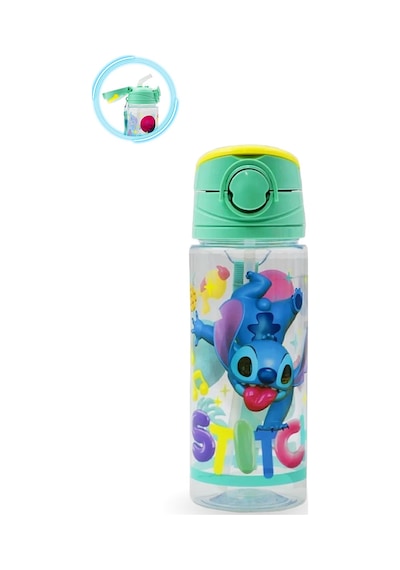 Stitch Matara 500 Ml - Çocuk Suluk, Matara, Pipetli Suluk, Askılı Suluk Stitch Matara