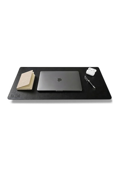 40x90 El Yapımı Deri Masa Pad - Premium Kaymaz Deri Mousepad Ve Klavye Altlığı - Sümen Masa Matı Siyah