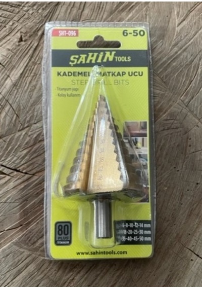 Sht Kademeli Matkap Ucu Çelik Sac Delme Ucu Kozalak Matkap Ucu 50mm