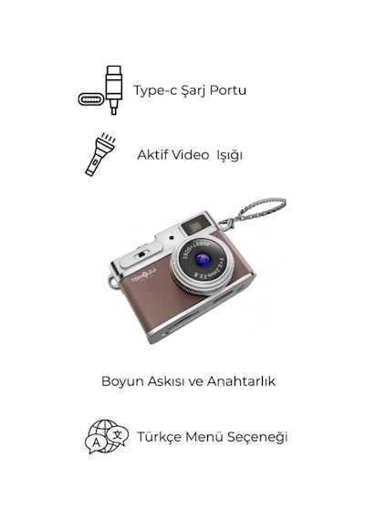 Teknoloji Gelsin Mini 1080P Ekranlı Dijital Anahtarlık Vlog Kamerası