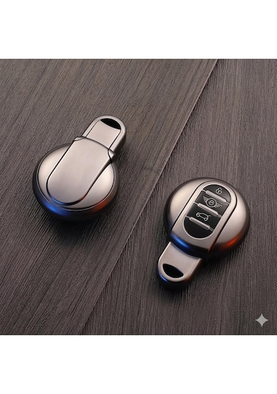 Mini Cooper-s Uyumlu Smart 3 Buton Silikon Oto Anahtar Kumanda Kabı Kılıf Gri