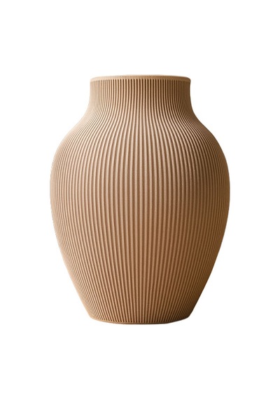 Kabartmalı Modern Dekoratif Vazo - Fibrika Store Beyaz