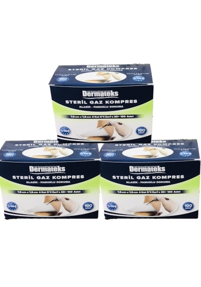 Dermateks 7.5cm X 7.5cm Steril Sargı Bezi100'lü 3 Kutu