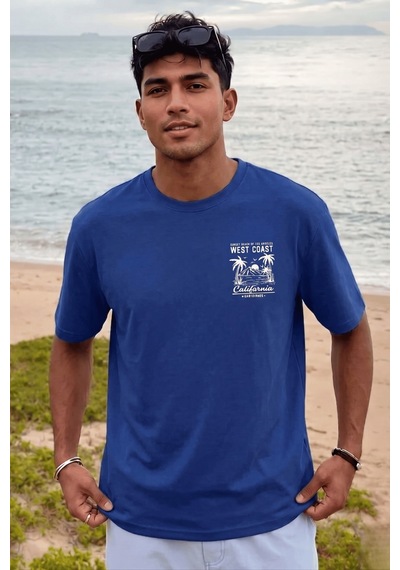 Genius Store Erkek Tişört Pamuklu Kumaş Sırt Baskılı Tişört Sokak Modası Rahat Kalıp T-shirt West-indigo Genius Store Erkek Tişört Pamuklu Kumaş Sırt Baskılı Tişört Sokak Modası Rahat Kalıp T-shirt West-indigo
