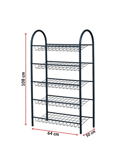 Uykula 5 Raflı Metal Ayakkabılık - Çok Amaçlı Modern Antre Düzenleyici - Siyah 64x108x30 Cm Uykula 5 Raflı Metal Ayakkabılık - Çok Amaçlı Modern Antre Düzenleyici - Siyah 64x108x30 Cm