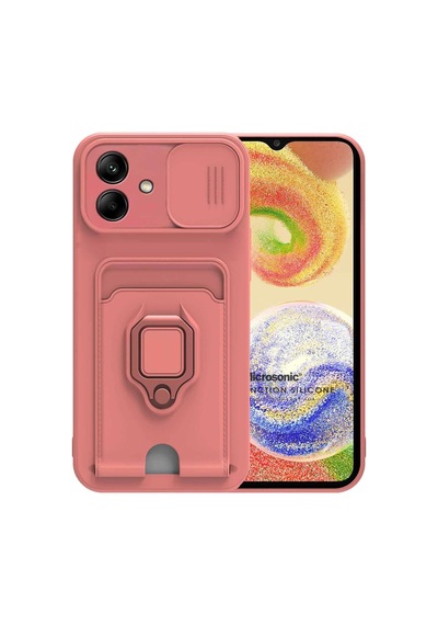 Samsung Galaxy A05 İçin Kılıf Multifunction Silicone Pembe Galaxy A05 İle Uyumlu Kılıf - Pembe