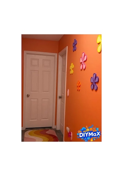 Süngerbob Tasarımlı Çiçek Duvar Dekoru Süsü - 4'lü Renkli Set 12 Cm Çap - Sari Sarı