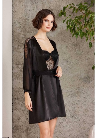 Pierre Cardin 6 Lı Saten Gecelik Çeyiz Takım Siyah