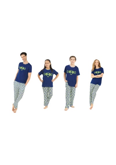 Yeni İnci 4 Çift Anne Kız Baba Oğul Aile Pijama Takım 001