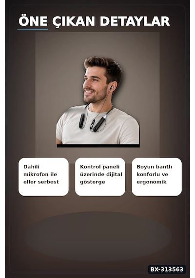 Bay Boyun Bantli Bluetooth 5.0 Kulaklik Mikrofonlu Kablosuz Kulak Ici Muzik Ve Gorusme Bx-313563 Najmaddin