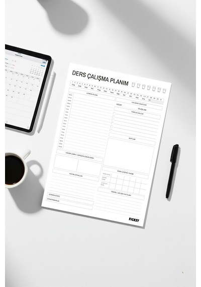 Günlük Planlayıcı - A4 Ebat - Ders Çalışma Planlayıcı - Yapılacaklar - 30 Yaprak - Daily Planner Diğer